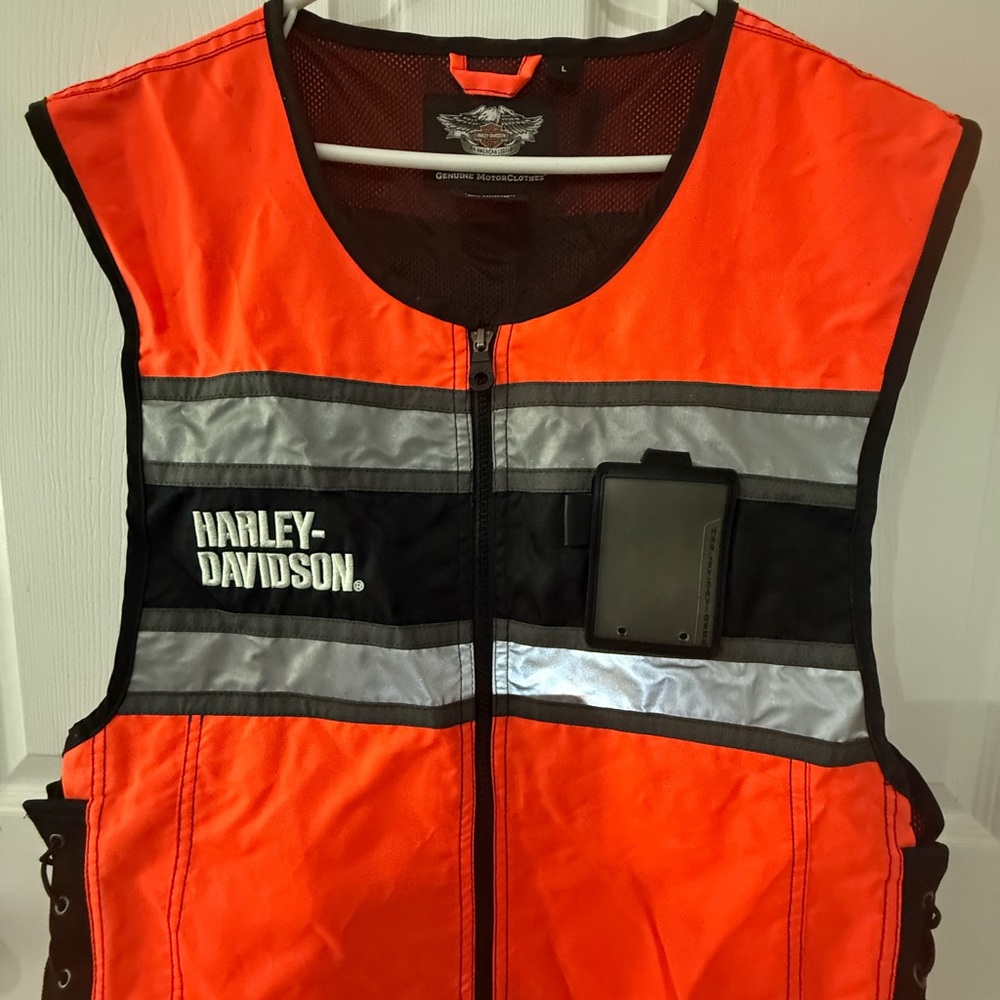 Harley-Davidson Vibrant Orange and Gray Vest